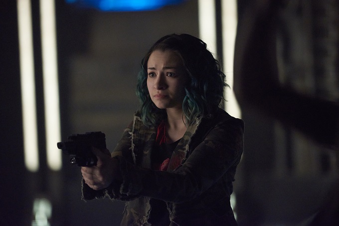 DARK MATTER -- "Episode Thirteen" Episode 113 -- Pictured: Jodelle Ferland as Five -- (Photo by: Russ Martin/Prodigy Pictures/Syfy)