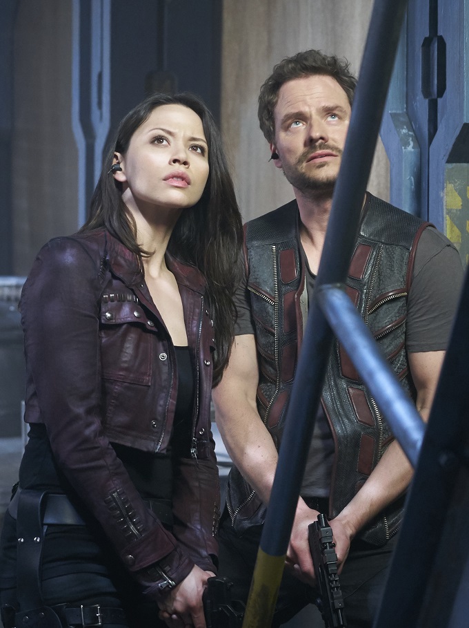 DARK MATTER -- "Episode Thirteen" Episode 113 -- Pictured: (l-r) Melissa O'Neil as Two, Anthony Lemke as Three -- (Photo by: Steve Wilkie/Prodigy Pictures/Syfy)