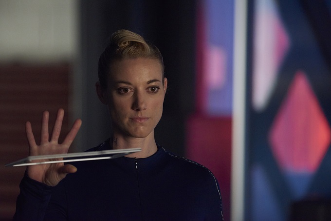 DARK MATTER -- "Episode Twelve" Episode 112 -- Pictured: Zoie Palmer as The Android -- (Photo by: Russ Martin/Prodigy Pictures/Syfy)