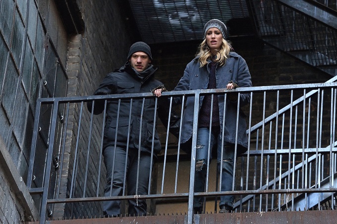 THE STRAIN -- "The Assassin" -- Episode 210 (Airs September 13, 10:00 pm e/p) Pictured: (l-r) Corey Stoll as Ephraim Goodweather, Ruta Gedmintas as Dutch Velders. CR: Michael Gibson/FX