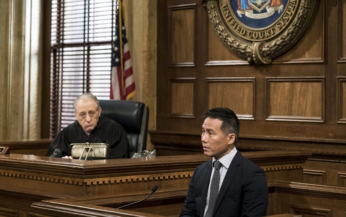 LAW & ORDER: SPECIAL VICTIMS UNIT -- "Depravity Standard" Episode 17009 -- Pictured: (l-r) Joe Grifasi as Judge Hashi Horowitz, BD Wong as Dr. George Huang -- (Photo by: Michael Parmelee/NBC)