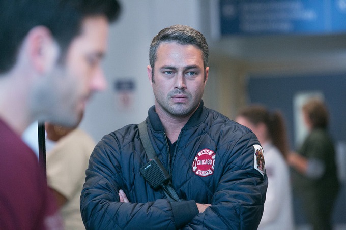 CHICAGO MED -- "Malignant" Episode 105 -- Pictured: (l-r) Colin Donnell as Dr. Connor Rhodes, Taylor Kinney as Kelly Severide -- (Photo by: Elizabeth Sisson/NBC)