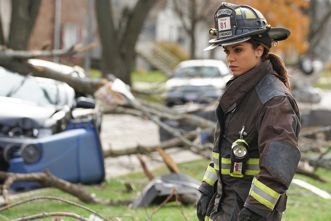 CHICAGO FIRE -- "The Path of Destruction" Episode 411 -- Pictured: Monica Raymund as Gabriela Dawson -- (Photo by: Elizabeth Morris/NBC)