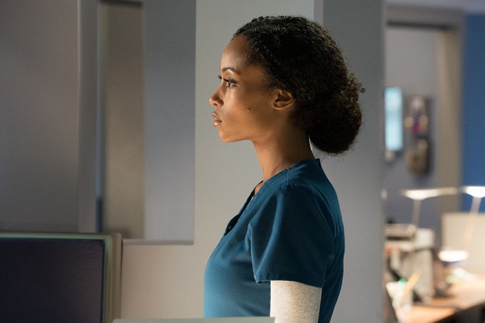 CHICAGO MED -- "Saints" Episode 107 -- Pictured: Yaya DaCosta as April Sexton -- (Photo by: Elizabeth Sisson/NBC)
