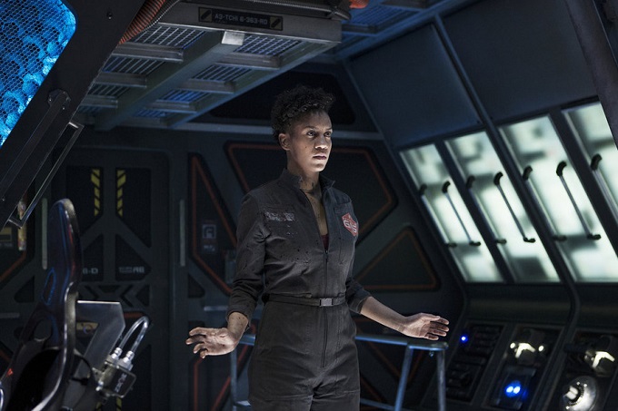 THE EXPANSE --"Leviathan Wakes" Episode 109 -- Pictured: Dominique Tipper as Naomi Nagata -- (Photo by: Rafy/Syfy)
