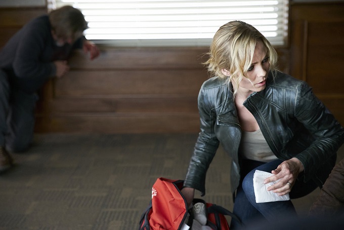 BITTEN -- "A Quiet Dog" Episode 304 -- Pictured: Laura Vandervoort as Elena Michaels -- (Photo by: Shane Mahood/Syfy/She-Wolf Season 3 Productions)