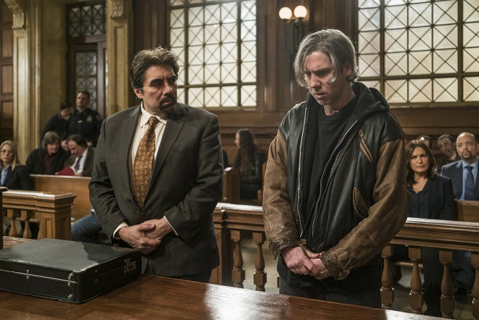 LAW & ORDER: SPECIAL VICTIMS UNIT -- "Sheltered Outcasts" Episode 1719 -- Pictured: (l-r) Charles Navarrette, Leo Fitzpatrick as Gerald Loomis -- (Photo by: Michael Parmelee/NBC)