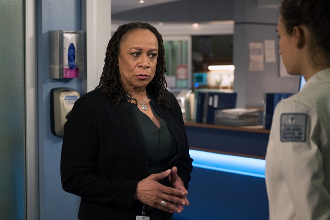 CHICAGO MED -- "Us" Episode 113 -- Pictured: S. Epatha Merkerson as Sharon Goodwin -- (Photo by: Elizabeth Sisson/NBC)