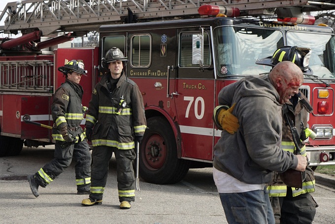 CHICAGO FIRE -- "Where the Collapse Started" Episode 422 -- Pictured: Christopher Prchal as Aaron -- (Photo by: Elizabeth Morris/NBC)
