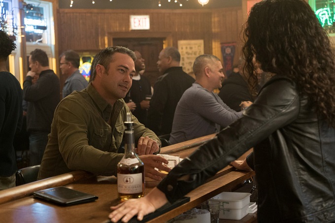 CHICAGO FIRE -- "Kind of a Crazy Idea" Episode 421 -- Pictured: (l-r) Taylor Kinney as Kelly Severide, Miranda Rae Mayo as Stella Kidd -- (Photo by: Elizabeth Morris/NBC)
