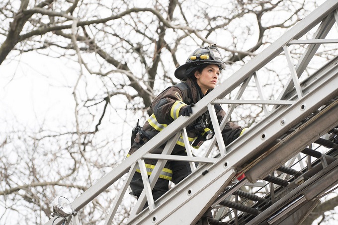 CHICAGO FIRE -- "Kind of a Crazy Idea" Episode 421 -- Pictured: Miranda Rae Mayo as Stella Kidd -- (Photo by: Elizabeth Morris/NBC)