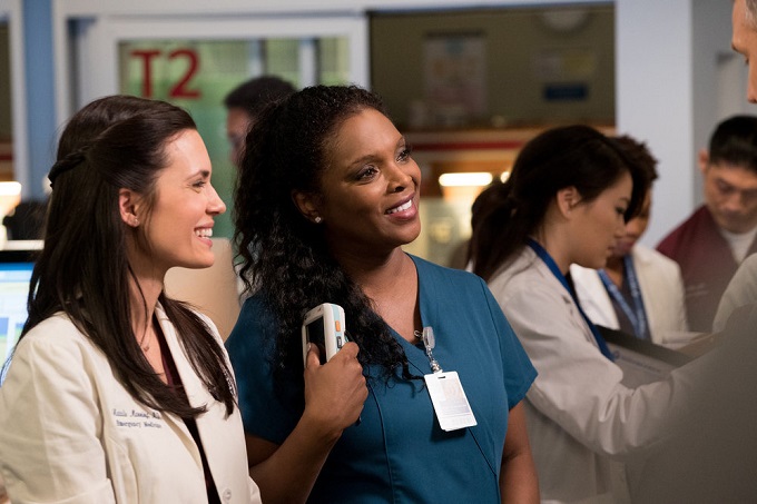 CHICAGO MED -- "Timing" Episode 118 -- Pictured: (l-r) Torrey DeVitto as Dr. Natalie Manning, Marlyne Varrett as Maggie Lockwood -- (Photo by: Elizabeth Sisson/NBC)