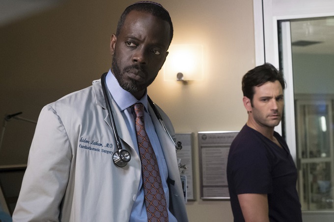 CHICAGO MED -- "Soul Care" Episode 201 -- Pictured: (l-r) Ato Essandoh as Isidore Latham, Colin Donnell as Connor Rhodes -- (Photo by: Elizabeth Sisson/NBC)