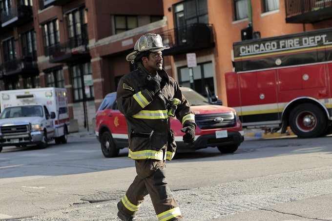 CHICAGO FIRE -- "A Real Wake-up Call" Episode 502 -- Pictured: Eamonn Walker as Chief Wallace Boden -- (Photo by: Parrish Lewis/NBC)