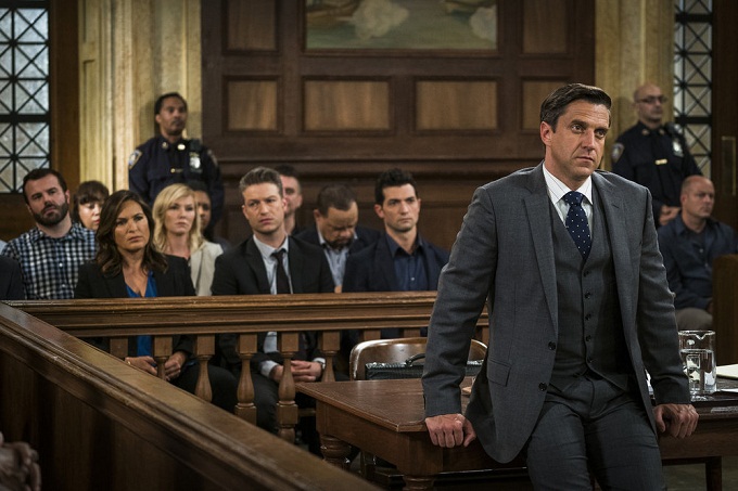 LAW & ORDER: SPECIAL VICTIMS UNIT -- "Heightened Emotions" Episode 1805 -- Pictured: Raúl Esparza as Rafael Barba -- (Photo by: Michael Parmelee/NBC)
