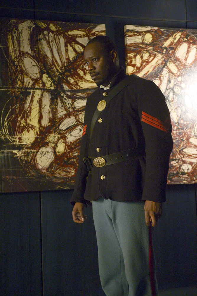 TIMELESS -- "The Assassination of Abraham Lincoln" Episode 101 -- Pictured: Malcolm Barrett as Rufus Carlin -- (Photo by: Sergei Bachlakov/NBC)