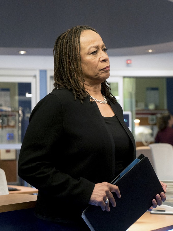 CHICAGO MED -- "Free Will" Episode 208 -- Pictured: S. Epatha Merkerson as Sharon Goodwin -- (Photo by: Elizabeth Sisson/NBC)