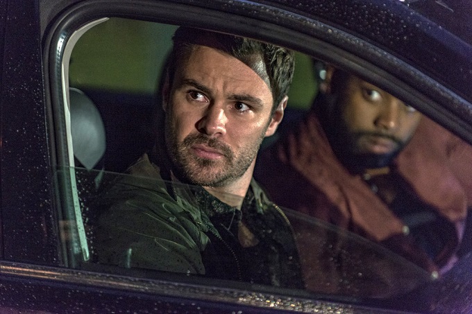 CHICAGO P.D. -- "300,000 Likes" Episode 407 -- Pictured: (l-r) Patrick Flueger as Kyle Ruzek, LaRoyce Hawkins as Kevin Atwater -- (Photo by: Matt Dinerstein/NBC)