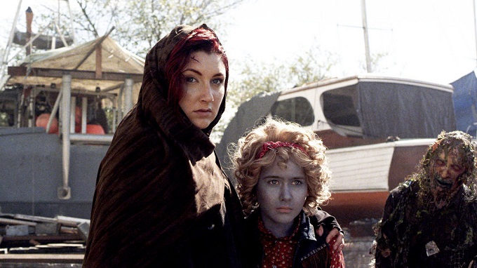 Z NATION -- "Duel" Episode 314 -- Pictured: (l-r) Anastasia Baranova as Addy, Bea Corley as Lucy -- (Photo by: Go2 Z/Syfy)