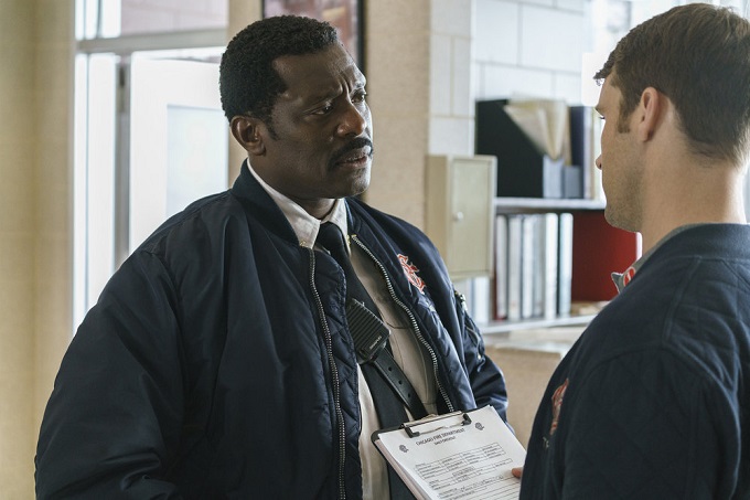 CHICAGO FIRE -- "Some Make It, Some Don't" Episode 509 -- Pictured: (l-r) Eamonn Walker as Wallace Boden, Jesse Spencer as Matthew Casey -- (Photo by: Parrish Lewis/NBC)