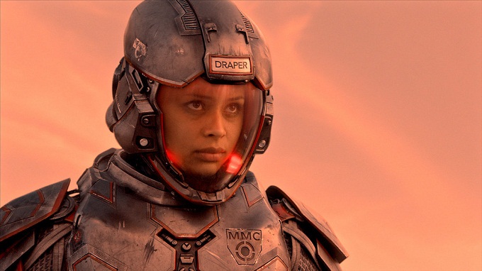 THE EXPANSE -- "Safe" Episode 201 -- Pictured: Frankie Adams as Bobbie Draper -- (Photo by: Syfy)
