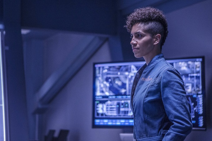 THE EXPANSE -- "Godspeed" Episode 204 -- Pictured: Dominique Tipper as Naomi Nagata -- (Photo by: Rafy/Syfy)