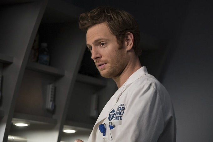 CHICAGO MED -- "Theseus' Ship" Episode 213 -- Pictured: Nick Gehlfuss as Will Halstead -- (Photo by: Elizabeth Sisson/NBC)