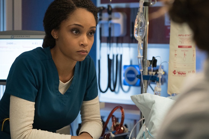 CHICAGO MED -- "Lose Yourself" Episode 216 -- Pictured: Yaya DaCosta as April Sexton -- (Photo by: Elizabeth Sisson/NBC)